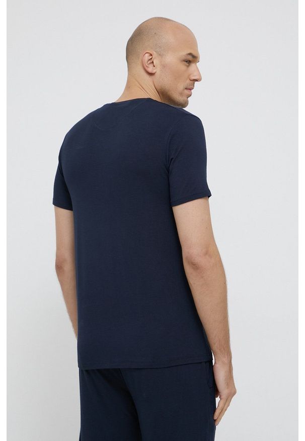 Ted Baker T-shirt piżamowy kolor granatowy gładka. Kolor: niebieski. Materiał: dzianina. Wzór: gładki