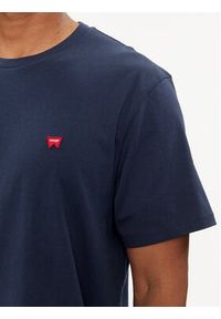 Wrangler T-Shirt Sign Off 112350434 Granatowy Regular Fit. Kolor: niebieski. Materiał: bawełna #4