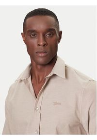 Guess Koszula M5BH26 W1961 Beżowy Regular Fit. Kolor: beżowy. Materiał: bawełna #3