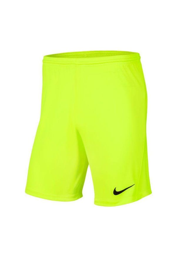 Nike - Spodenki Z Dzianiny Dla Dzieci Park III. Kolor: żółty, wielokolorowy, zielony. Materiał: dzianina. Styl: sportowy. Sport: turystyka piesza
