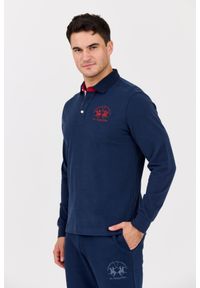 La Martina - LA MARTINA Granatowy męski longsleeve polo HEAVY JERSEY. Okazja: na co dzień. Typ kołnierza: polo. Kolor: niebieski. Materiał: jersey. Długość rękawa: długi rękaw. Styl: casual, klasyczny #3