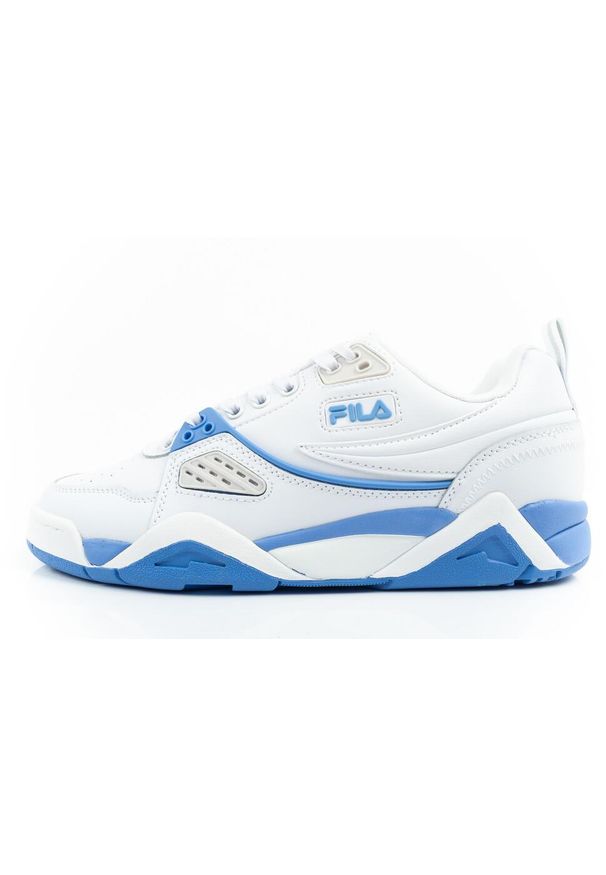 Buty sportowe sneakersy męskie Fila Casim modne wygodne białe. Kolor: biały, niebieski, wielokolorowy