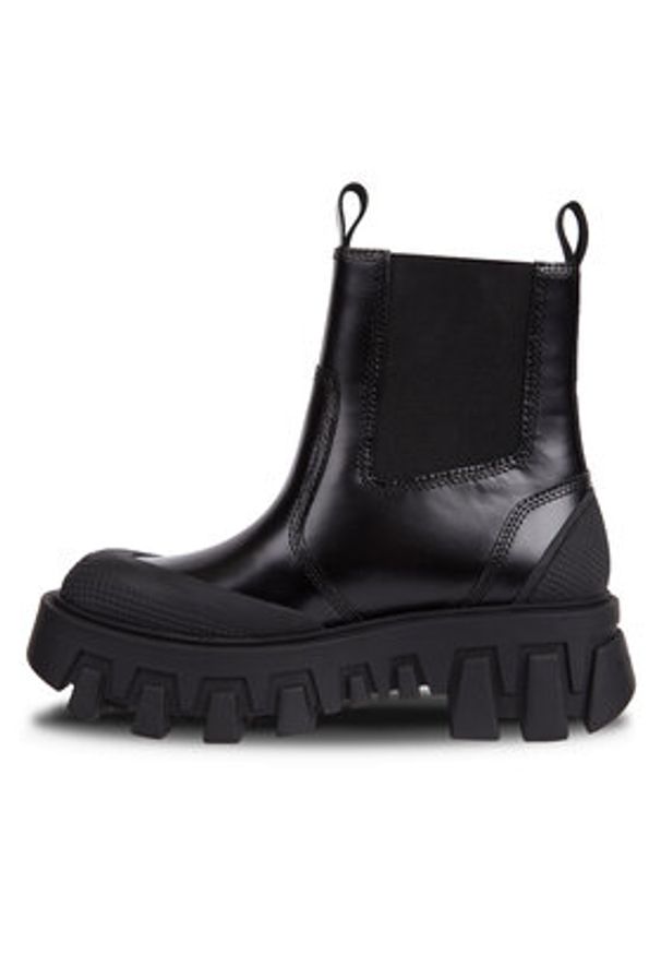 Tommy Jeans Sztyblety Tjw Chunky Chelsea Mix Material EN0EN02375 Czarny. Kolor: czarny. Materiał: skóra