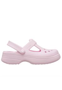 Klapki Crocs Classic Mary Jane Clog 210615-6ZW - różowe. Kolor: różowy. Materiał: materiał. Obcas: na platformie. Styl: elegancki, młodzieżowy
