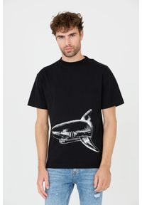 PALM ANGELS Czarny męski t-shirt Broken Shark Classic Tee, Rozmiar L. Kolor: czarny