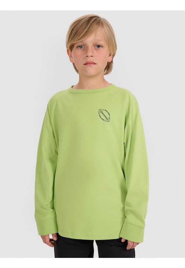 4f - 4F Longlseeve regular z nadrukiem chłopięcy - zielony 140 (9-10 lat). Okazja: na co dzień. Kolor: zielony. Materiał: tkanina, jersey, bawełna, materiał. Długość rękawa: długi rękaw. Długość: długie. Wzór: nadruk. Sezon: lato. Styl: casual, klasyczny, sportowy