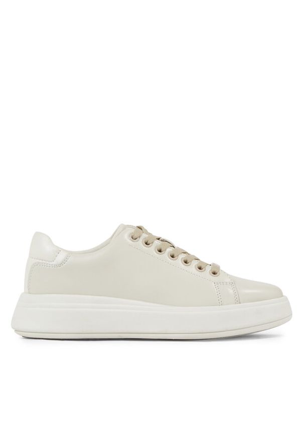 Calvin Klein Sneakersy Raised Cupsole Lace Up HW0HW01668 Beżowy. Kolor: beżowy. Materiał: skóra