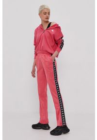 Kappa Spodnie damskie kolor różowy z aplikacją. Kolor: różowy. Wzór: aplikacja #3