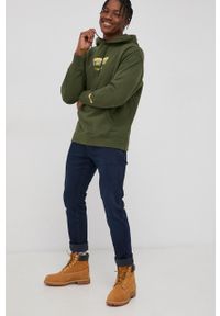 Levi's® - Levi's Bluza bawełniana męska kolor zielony z kapturem z nadrukiem. Okazja: na spotkanie biznesowe. Typ kołnierza: kaptur. Kolor: zielony. Materiał: bawełna. Wzór: nadruk. Styl: biznesowy #2