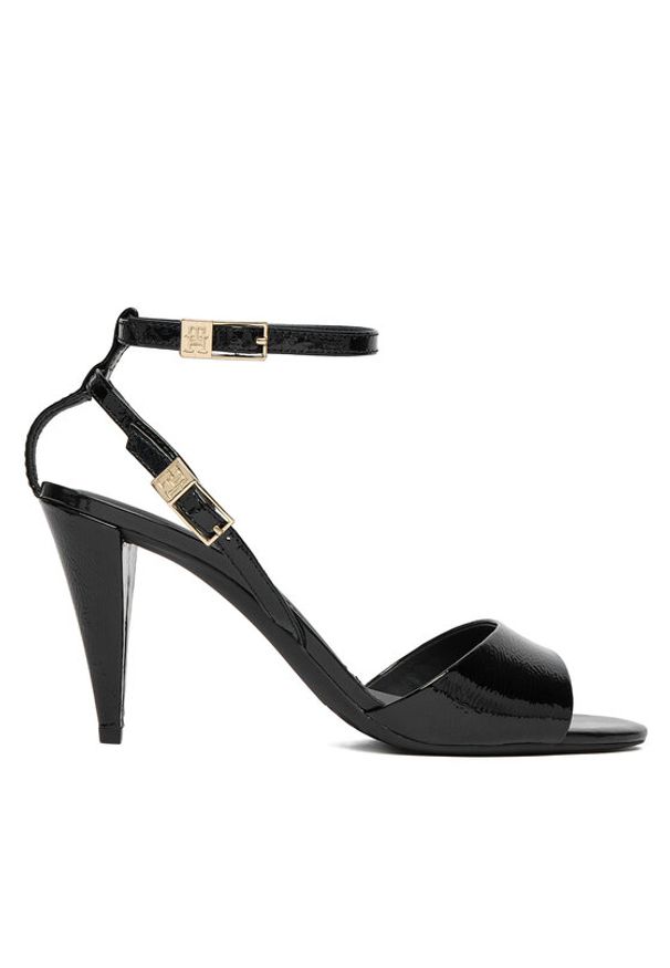 TOMMY HILFIGER - Tommy Hilfiger Sandały Th Elegant Patent Sandal FW0FW08961 Czarny. Kolor: czarny. Materiał: skóra