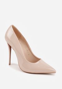 Born2be - Beżowe Klasyczne Szpilki VICES z Lakierowanym Połyskiem Divenia. Okazja: na co dzień, na randkę, na ślub cywilny, na wesele. Kolor: beżowy. Materiał: lakier. Obcas: na szpilce. Styl: klasyczny #7
