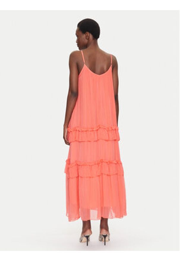 Dixie Sukienka letnia A207W018A Koralowy Regular Fit. Kolor: pomarańczowy. Materiał: jedwab. Sezon: lato