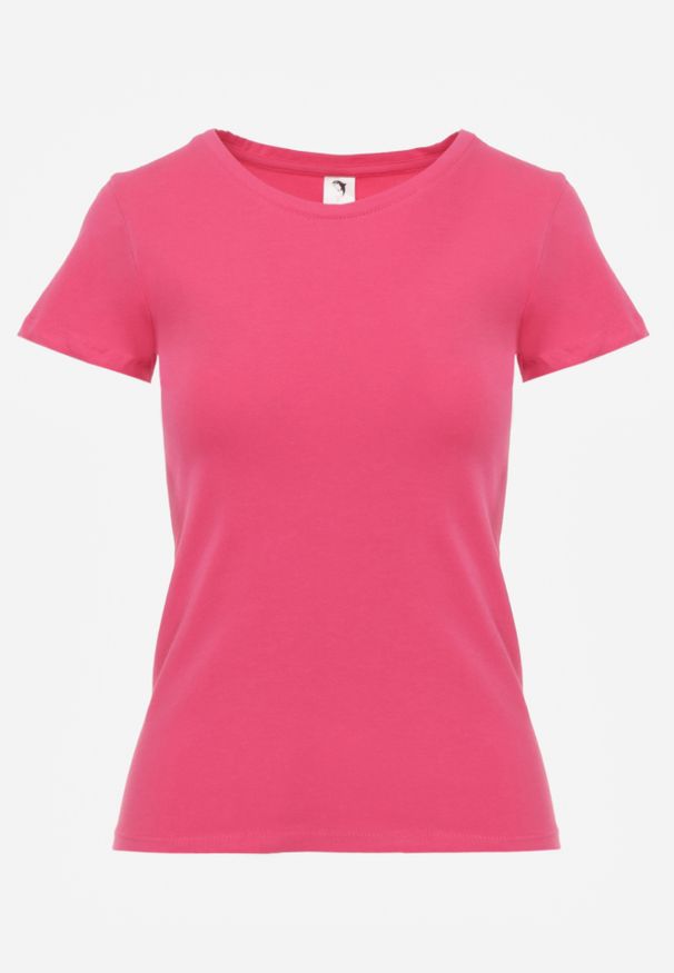Renee - Różowy T-shirt Basic z Bawełny Liaselle. Okazja: na co dzień. Kolor: różowy. Materiał: bawełna. Styl: elegancki, casual, klasyczny