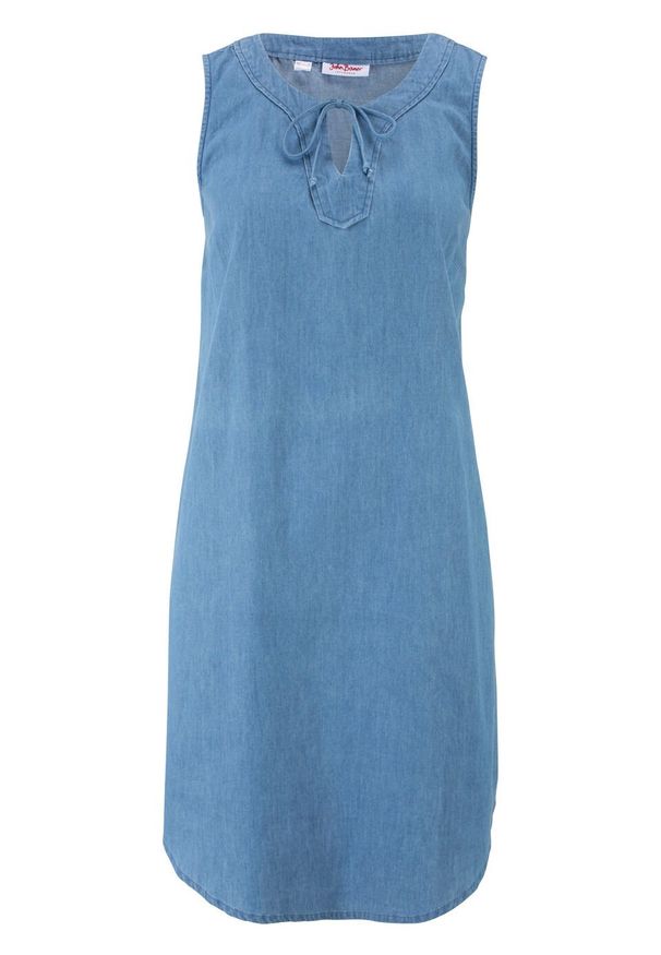 Sukienka dżinsowa bonprix jasnoniebieski. Kolor: niebieski