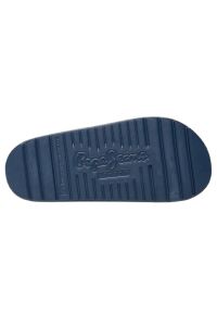 Klapki Pepe Jeans Beach Slide M PMS70159 niebieskie. Okazja: na plażę. Nosek buta: otwarty. Kolor: niebieski. Materiał: materiał, guma #5