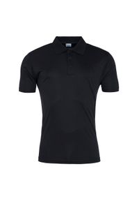 JUST COOL - Męska Gładka Koszulka Polo. Typ kołnierza: polo. Kolor: fioletowy. Wzór: gładki #1