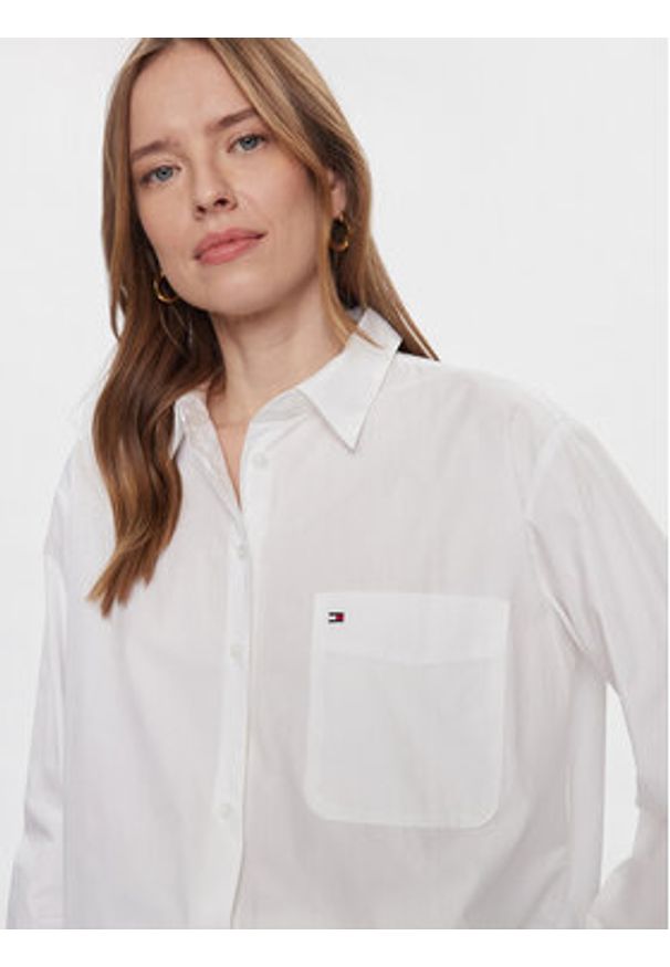 TOMMY HILFIGER - Tommy Hilfiger Koszula Essential WW0WW41410 Biały Regular Fit. Kolor: biały. Materiał: bawełna