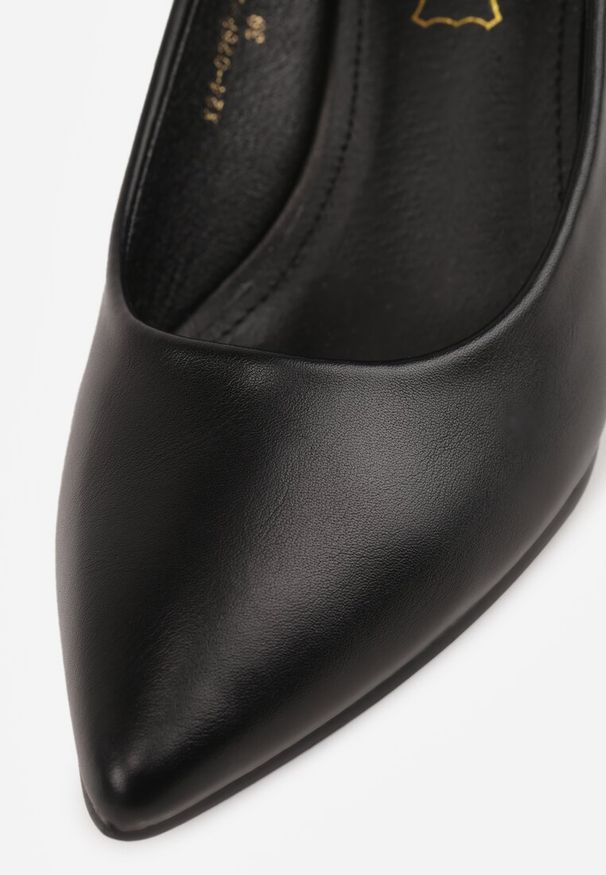 Renee - Czarne Czółenka na Szpilce w Klasycznym Stylu ze Skórzaną Wkładką Meloriel. Okazja: do pracy, na spotkanie biznesowe. Kolor: czarny. Materiał: skóra. Obcas: na szpilce. Styl: klasyczny