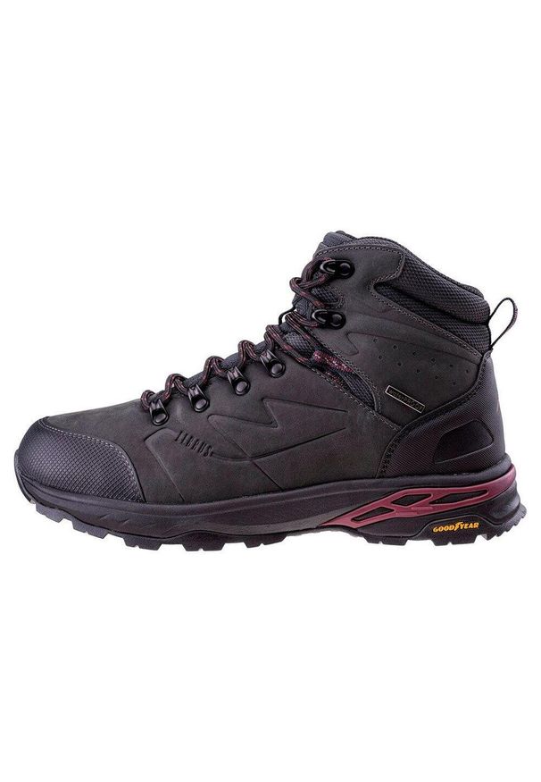 Elbrus - Męskie Buty Turystyczne Mazeno Leather Mid Cut. Kolor: czarny, czerwony, niebieski, wielokolorowy, brązowy. Sport: turystyka piesza