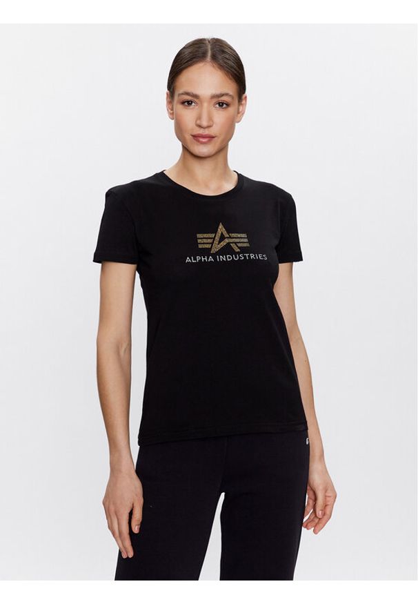 Alpha Industries T-Shirt Crystal 136063 Czarny Regular Fit. Kolor: czarny. Materiał: bawełna