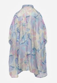 Born2be - Niebieska Oversizowa Koszula z Bawełną o Kroju Typu Nietoperz Nyletia. Okazja: na co dzień. Typ kołnierza: kołnierzyk klasyczny. Kolor: niebieski. Materiał: bawełna. Sezon: wiosna, lato. Styl: casual, elegancki, klasyczny #3