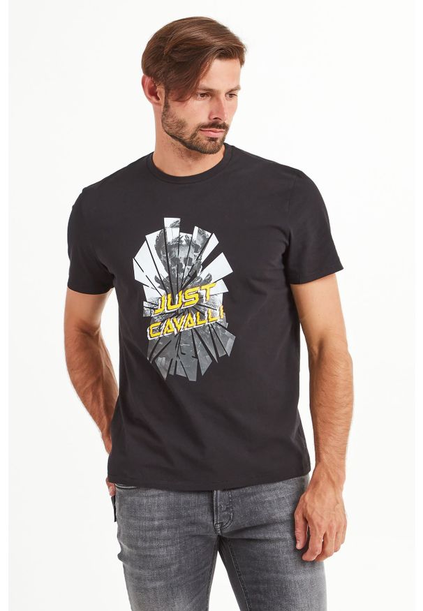T-shirt Just Cavalli elegancki, w kolorowe wzory