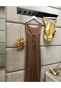 NANUSHKA - Brązowa sukienka plażowa Elianne. Kolor: brązowy. Materiał: bawełna #5