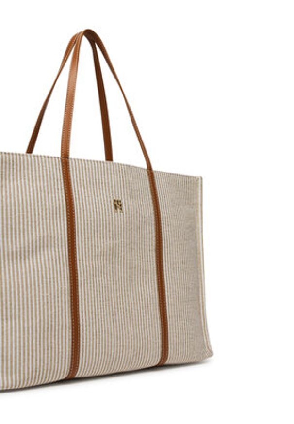 TOMMY HILFIGER - Tommy Hilfiger Torebka Th Premium Beach Le Tote AW0AW17418 Beżowy. Kolor: beżowy