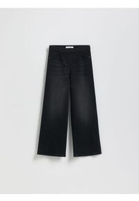 Reserved - Elastyczne jeansy wide leg - czarny. Kolor: czarny