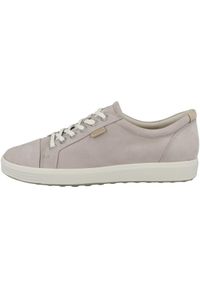 ecco - Buty do chodzenia damskie Ecco Sneaker Soft 7. Kolor: beżowy. Materiał: skóra. Szerokość cholewki: normalna. Sport: turystyka piesza