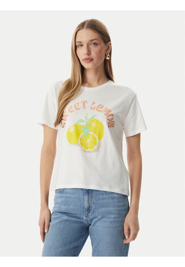 Morgan T-Shirt 261-DLEMON Biały Regular Fit. Kolor: biały. Materiał: bawełna