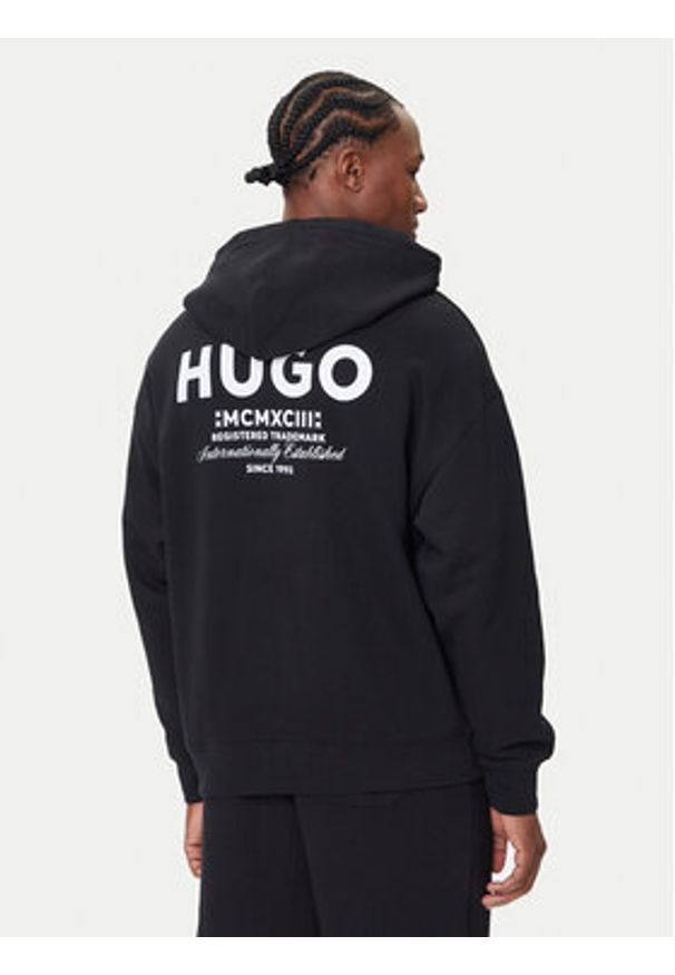 Hugo - HUGO Bluza Nazardo 50510724 Czarny Loose Fit. Kolor: czarny. Materiał: bawełna
