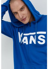 Vans bluza bawełniana męska z kapturem z nadrukiem. Okazja: na co dzień. Typ kołnierza: kaptur. Kolor: niebieski. Materiał: bawełna. Wzór: nadruk. Styl: casual #2