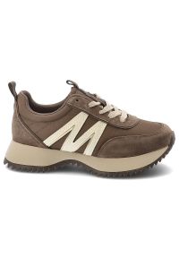 Sneakersy damskie Vinceza, cholewka ze skóry naturalnej wzmocnione elementy przy nosku dynamiczny design gruba amortyzująca podeszwa, brązowe, 41521. Okazja: na co dzień. Zapięcie: sznurówki. Kolor: brązowy. Materiał: skóra. Szerokość cholewki: normalna #3