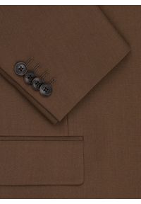 Pako Lorente - PAKO LORENTE - Gładka brązowa marynarka garniturowa. Okazja: na spotkanie biznesowe. Kolor: brązowy. Materiał: poliester, wiskoza, elastan. Wzór: gładki. Styl: biznesowy, młodzieżowy #2