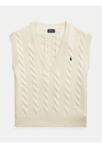 Polo Ralph Lauren Sweter 211949994002 Écru Regular Fit. Typ kołnierza: polo. Materiał: wełna