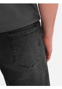 Ombre Clothing - Męskie szorty z gumką w pasie i efektem sprania – czarne V4 OM-SRDS-0192 - XXL. Okazja: na co dzień. Kolor: czarny. Materiał: skóra, denim, elastan, bawełna, materiał. Sezon: lato. Styl: elegancki, casual #10