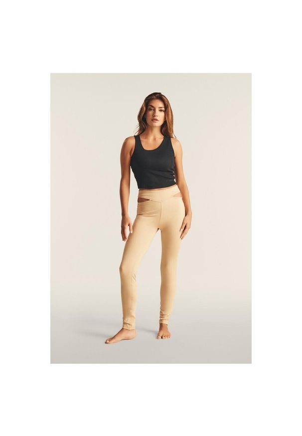 FREDDY - Damskie legginsy Freddy Evolution Now. Kolor: beżowy, wielokolorowy, biały. Sport: joga i pilates