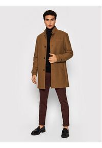 Jack&Jones PREMIUM Płaszcz wełniany Blamel Ton 12177644 Brązowy Regular Fit. Kolor: brązowy. Materiał: wełna, syntetyk #4