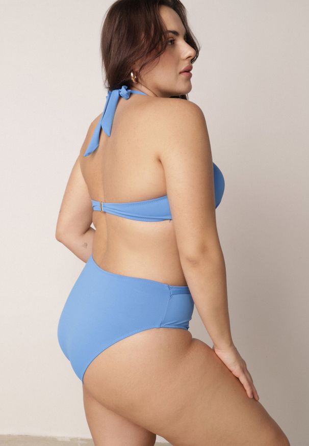 Born2be - Niebieskie Bikini z Wiązanym Biustonoszem i Figami Kąpielowymi z Wysokim Stanem Kalisea. Stan: podwyższony. Kolekcja: plus size. Kolor: niebieski