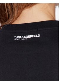 Karl Lagerfeld - KARL LAGERFELD Sukienka codzienna 230W2231 Czarny Regular Fit. Okazja: na co dzień. Typ kołnierza: dekolt w karo. Kolor: czarny. Materiał: bawełna. Typ sukienki: proste. Styl: casual #4