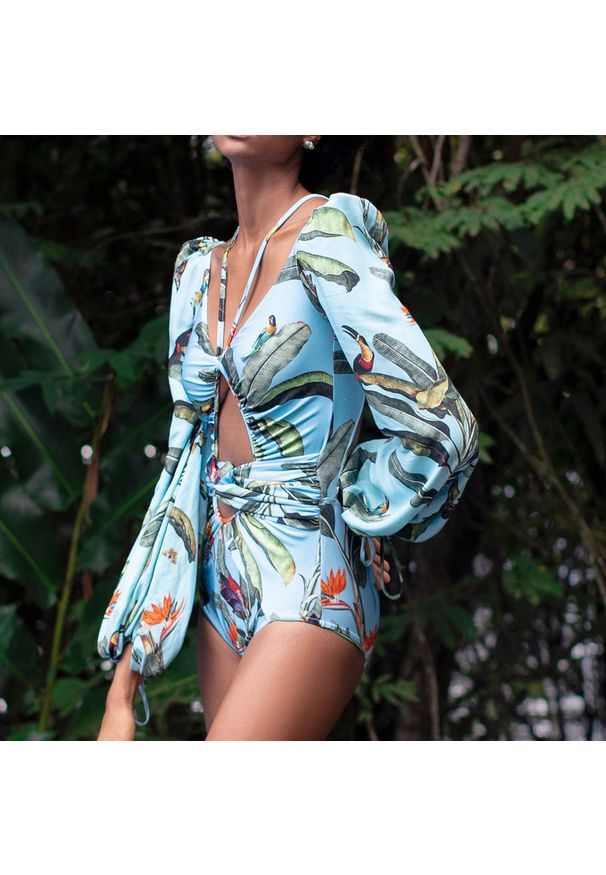 Intica - Strój kąpielowy z długim rękawem UV ochrona szybkoschnący Zwaanhilde. Kolor: wielokolorowy. Materiał: materiał. Długość: długie