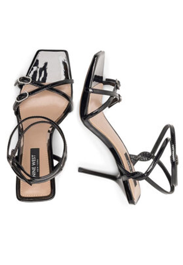 Nine West Sandały FARAZA ZL23014CC Czarny. Kolor: czarny. Materiał: skóra