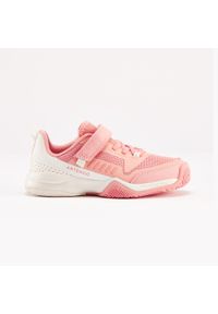 ARTENGO - Buty do tenisa dla dzieci Artengo TS500 Fast na rzepy. Zapięcie: rzepy. Kolor: biały, różowy, wielokolorowy. Materiał: materiał, kauczuk. Szerokość cholewki: szeroka. Sport: tenis