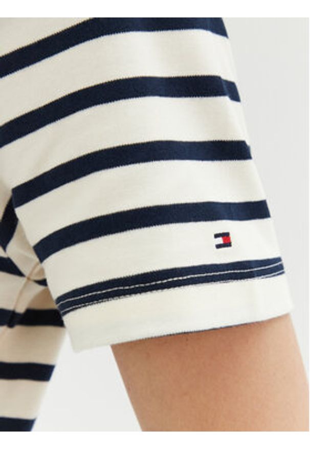TOMMY HILFIGER - Tommy Hilfiger Bluzka WW0WW42907 Écru Regular Fit. Materiał: bawełna