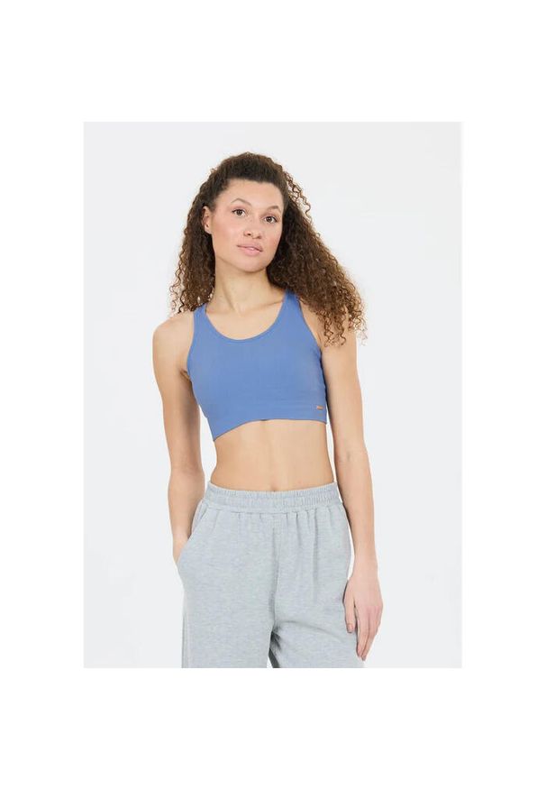 ENDURANCE - Biustonosz dla kobiet Athlecia Aideny. Kolor: niebieski. Sport: fitness, joga i pilates