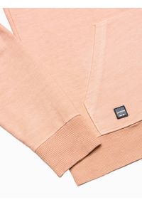 Ombre Clothing - Bluza męska z kapturem B1148 - jasnopomarańczowa - M. Typ kołnierza: kaptur. Kolor: pomarańczowy. Materiał: bawełna #5