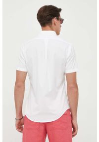 Polo Ralph Lauren koszula bawełniana męska kolor biały regular z kołnierzykiem button-down. Okazja: na co dzień. Typ kołnierza: button down, polo. Kolor: biały. Materiał: bawełna. Długość rękawa: krótki rękaw. Długość: krótkie. Wzór: aplikacja. Styl: casual #5