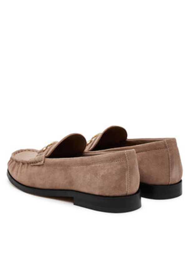 TOMMY HILFIGER - Tommy Hilfiger Półbuty Soft Suede Horsebit Loafer FW0FW08649 Beżowy. Kolor: beżowy. Materiał: skóra, zamsz