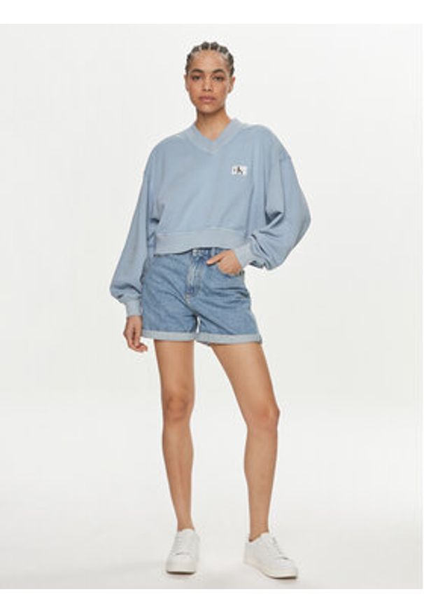 Calvin Klein Jeans Bluza J20J223079 Niebieski Relaxed Fit. Kolor: niebieski. Materiał: bawełna